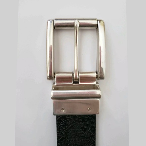 Robert Graham Black Silver Paisley Reversible Belt - Picture 2 of 8